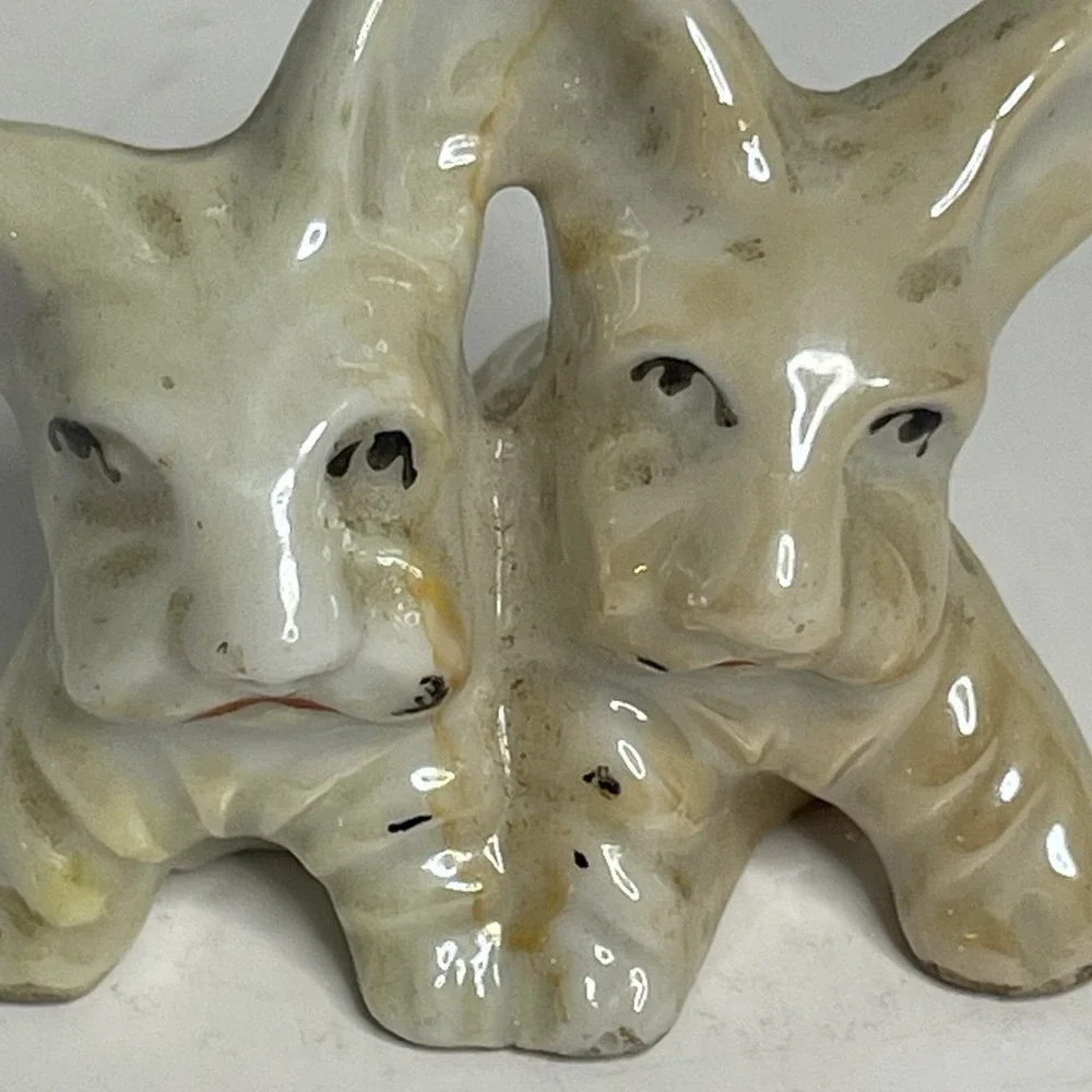 Miniature Porcelain Westie West Highland Terrier Pair Figurine Made In Japan